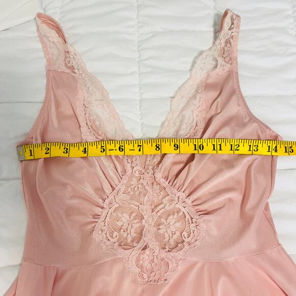 Vintage Olga Bodysilk Pink Nightgown GRAND FULL SWEEP Style 9687 Size L - Picture 11 of 16